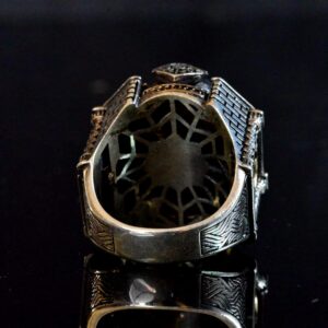 David Yıldızı Gümüş Yüzük, Süleyman Mührü Yüzük, Zirkon Taşlı Gerçek Gümüş Takı - Görsel 6