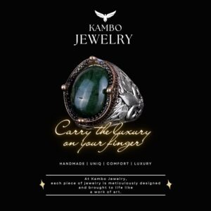 925 Ayar Gümüş El Yapımı Erkek Yüzüğü - Çeşitli Doğal Taşlarla Mevcuttur (Cabochon Zümrüt) - Görsel 6