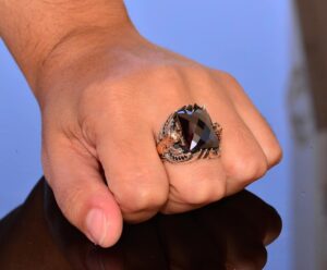 El Yapımı Oniks Taşlı Yüzük, Gümüş Erkek Yüzüğü, Kartal Tasarımı - Gücün ve Korumanın Sembolü - Görsel 7