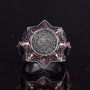 David Yıldızı Erkek Yüzüğü, Süleyman Yüzüğü, 925 Ayar Gümüş Yüzük Erkekler İçin - Görsel 2