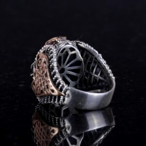 Gerçek Doğal Kırmızı Kan Taşı Yüzük, 925 Ayar Sert Gümüş Yüzük Erkekler için - Görsel 5