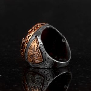 925 Ayar Gümüş Erkek Yüzük, Kehribar Taşlı Gümüş Yüzük, Gerçek Doğal Kehribar Taşlı Erkek Yüzük - Görsel 6