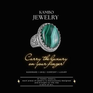 El Yapımı Malakit Taş Yüzük - Canlı 925K Katı Gümüş Erkek Yüzüğü - Görsel 6