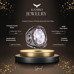 Osmanlı Tuğra Yüzüğü, Lüks 925 Ayar Gümüş Erkek Yüzüğü - Çeşitli Seçeneklerde Mevcuttur - Görsel 2