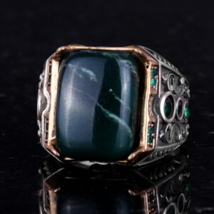 925 Ayar Gümüş Yüzük - Gerçek Doğal Taş Yüzük - El Yapımı Yüzük (Jade) - Görsel 6