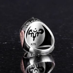 Doğal Yakut Taşlı Yüzük | 925 Ayar Gümüş Süleyman Mührü Yüzüğü - Görsel 5