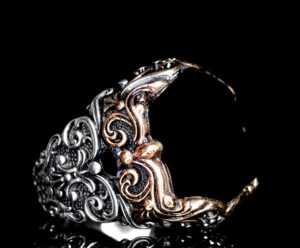 925 Ayar Gümüş Erkek Yüzük - 6 Kenarlı Yapay Oniks Taşı - Görsel 2