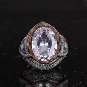 Oluşturulmuş Taş Yüzük - Şık El Yapımı 925 Ayar Gümüş Erkek Takısı - Erkek Yüzük (Oluşturulmuş Kristal) - Görsel 4