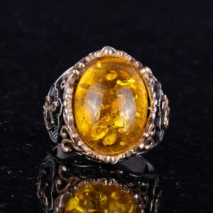 Bal Amber Yapay Taşlı Yüzük, 925 Ayar Gümüş Yüzük, Denizci Ahtapot Gümüş Yüzük - Çeşitli & Farklı Koleksiyon - Görsel 5