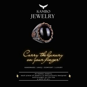 Erkekler için Doğal Granat Taşlı Gümüş Yüzük, 925 Ayar Gümüş Yüzük, Sıradışı Yüzük - Görsel 6