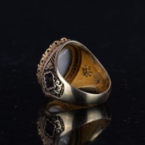 Erkekler için Çift Başlı Kartal Yüzüğü - 925K Gümüş Kaplama Erkek Yüzüğü (Siyah) - Görsel 7