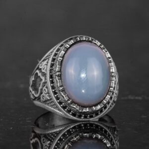 Gerçek Doğal Opal Taşı ile Erkek Yüzük - 925 Ayar Gümüş El Yapımı Tasarım - Görsel 5