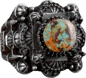 925 Ayar Gümüş Erkekler için 3D Camii Yüzük, Doğal Arizona Turkuaz Taşı ile - Cesur ve Spiritüel Tasarım, Günlük Kullanım ve Özel Günler için İdeal - Görsel 1