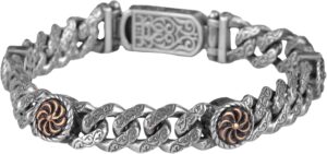 925 Ayar Gümüş Erkek Bilezik, Dönme Motifi, El Yapımı Zincir Bilezik - Görsel 1