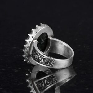 Gerçek Doğal Taş Yüzük - 925 Ayar Gümüş Büyük Yüzük - El Yapımı Yüzük (Zümrüt) - Görsel 7