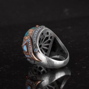 Gerçek Doğal Taş Yüzük - El Yapımı 925 Ayar Gümüş Yüzük (Azurit) - Görsel 7