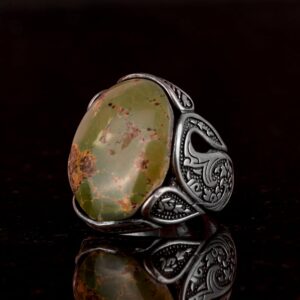 Gerçek Doğal Arizona Turkuaz Taş Yüzük,925 Ayar Gümüş Yüzük Doğum Günü Hediyeleri Yıldönümü için Oğul Sevgili Erkekler - Görsel 5