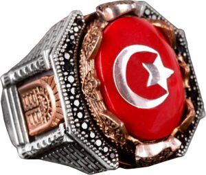 925 Ayar Gümüş Erkek Yüzüğü - Cesur Yıldız ve Hilal Tasarımı, Günlük Kullanım ve Özel Etkinlikler için İdeal - Görsel 1