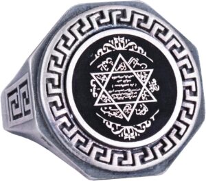 925 Ayar Gümüş Yüzük - Yunan Anahtar Deseni Erkek Yüzüğü - El Yapımı Yüzük - Görsel 1