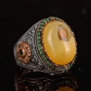 Gerçek Doğal Akik Taşlı Erkek Yüzüğü, Sultan Yüzüğü, 925 Ayar Gümüş Yüzük - Görsel 4