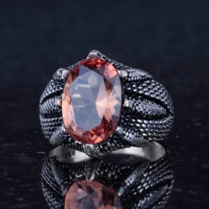 Sterling Gümüş Pençe Yüzük - Oluşturulmuş Yapay Sultanit Taşı ile El Yapımı Yüzük, Terazi Denge ve Uyum için - Görsel 6