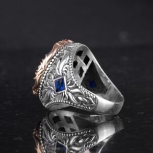 Gerçek Doğal Taş Yüzük - 925 Ayar Gümüş El Yapımı Yüzük (Pietersite) - Görsel 7