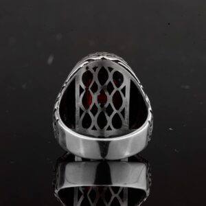 Erkekler için Doğal Sarı Akik Taşlı Yüzük, 925 Ayar Gümüş El Yapımı Vintage Tarzı - Görsel 8