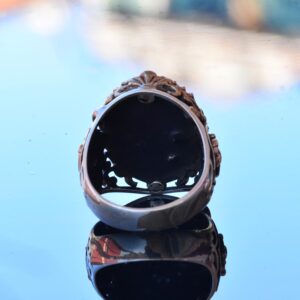 Gerçek Doğal Safir Taş Yüzük, Denizci Yüzüğü, 14.25 Karat, Çapa Yüzüğü, Gümüş Sterling - Görsel 5