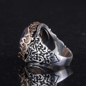 Gerçek Doğal Taş El Yapımı Yüzük - 925 Ayar Gümüş El Yapımı Yüzük - Şık Farklı Yüzük (Mavi Safir) - Görsel 7