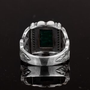 925 Ayar Gümüş Yüzük. Gerçek Doğal Taş Yüzük. (Zümrüt) - Görsel 7