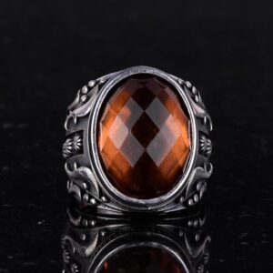 Sultanite Yapay Taş Yüzük, 925 Ayar Gümüş Yüzük, Tasarım Gümüş Erkek Yüzüğü - Görsel 3