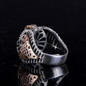 Doğal Yosun Akik Taşı, 925 Ayar Katı Gümüş Erkek Yüzük, El Yapımı Zarafet - Görsel 5