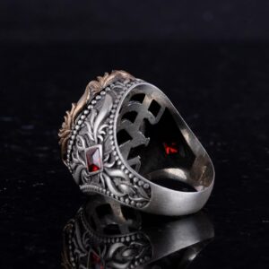 Gerçek Doğal Pirit Taş Yüzük - El Yapımı 925 Ayar Gümüş Yüzük - El İşi Yüzük - Görsel 6