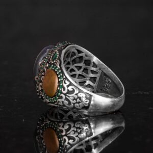 925 Ayar Gümüş Yüzük ile Gerçek Oval Opal Taşı - Özgün İfadelere Sahip Takı Parçası - Görsel 7