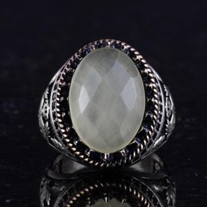 Gerçek Doğal Taş Yüzük - El Yapımı Kartal Yüzüğü - 925 Ayar Gümüş Yüzük (Limon Topaz) - Görsel 4