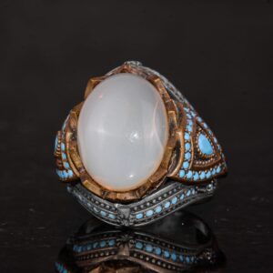 925 Ayar Gümüş Yüzük ile Gerçek Oval Opal Taşı - Dikkat Çekici Takı Parçası - Görsel 6