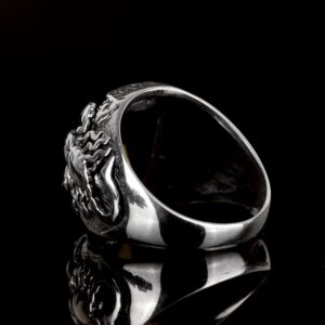 Akrepler Yüzüğü, Hayvan Yüzükleri, Yeşil Zirkon Taşlı Yüzük, 925 Ayar Gümüş Erkek Yüzüğü - Görsel 7