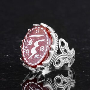 Dogal Akik Taşlı, Gümüş Yüzük, İslami Yüzük, Müslüman Yüzük - Görsel 6