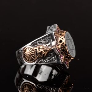 Camii Yüzüğü, Kral Süleyman Davut Yıldızı İslami Hediye, 925 Ayar Gümüş Erkek Yüzüğü - Görsel 6