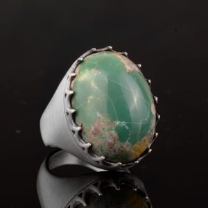 Gerçek Arizona Turkuaz Taş Yüzük, Büyük Yüzük, Çift Taraflı Yüzük, Sterlin Gümüş Yüzük - Görsel 5