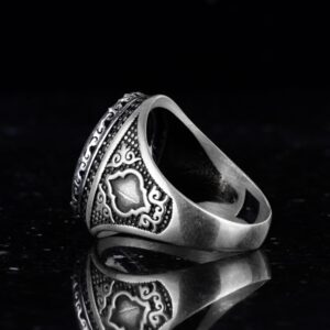 Ağaç Hayatı Tasarımlı El Yapımı Vintage Tarzı Gümüş Yüzük - Görsel 7