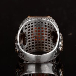 Paraiba Yapay Taş Erkek Gümüş Yüzük, Kral Yüzük, 925 Ayar Gümüş Yüzük Erkekler İçin - Görsel 5