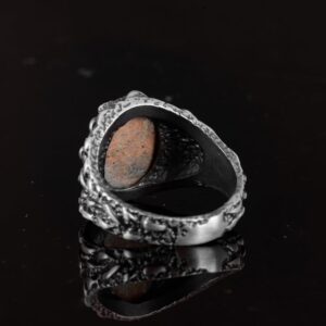 Gerçek Doğal Arizona Turkuaz Taş Yüzük, Erkekler İçin Hediye, 925 Ayar Gümüş Yüzük, Minimalist Yüzük - Görsel 7