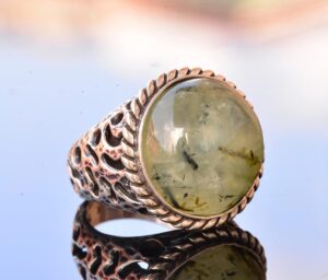 Gerçek Doğal Yeşim Taşı Yüzük, Yeşim Yüzük, Katı 925 Ayar Gümüş Yüzük, El Yapımı Takı yeşil - Görsel 3