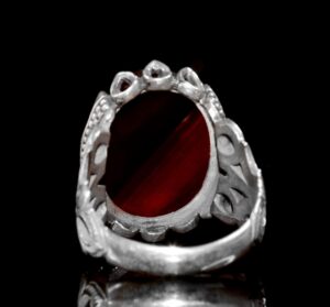 925 Ayar Gümüş Yüzük, İslami Yüzük, Erkek Yüzük, Doğal Akik Taşı (Model-5) - Görsel 5