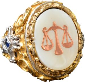 Erkek Sterling Gümüş Yüzük - İnci Taşı - Yüzük (Terazi) - Görsel 1