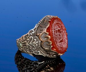 Sterling Gümüş Erkek Yüzük, Doğal Siyah Oniks Taşı, Kral Süleyman Mühürü Yüzüğü, El Yapımı Takı - Görsel 4