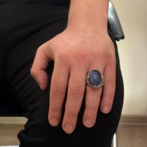 925 Ayar Gümüş Yüzükler Premium Yapay Taşlarla (Sapphire Yapay Taş Yüzüğü) - Görsel 3