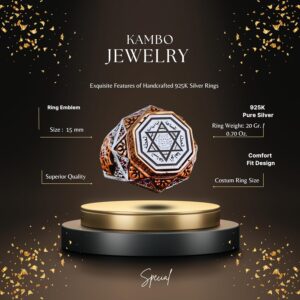 David of Star Solomon Tılsım Yüzüğü - 925 Ayar Gümüş Erkek Yüzüğü - Görsel 2