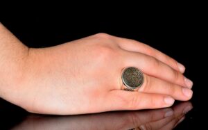 Erkekler için Sterlin Gümüş Yüzük - Davud Yıldızı Tılsımı ile Yazılı İnşcriptionlar - Görsel 6